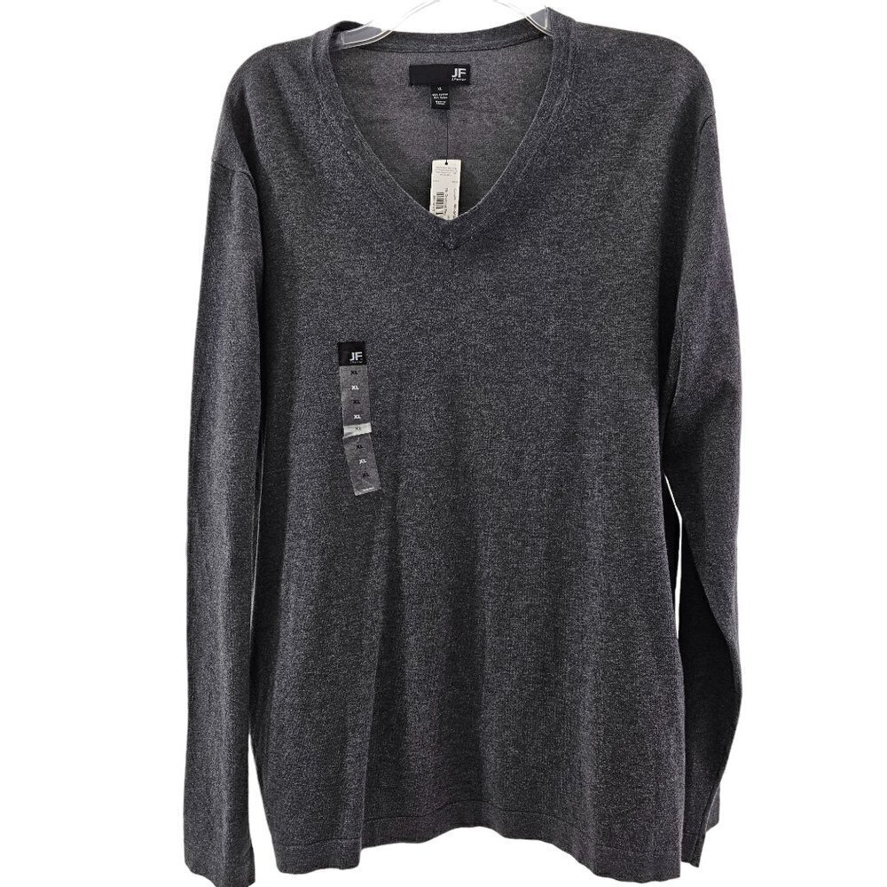 J. Ferrar Men’s V-Neck Charcoal Gray Cotton Nylon Pullover Sweater Size XL NWT